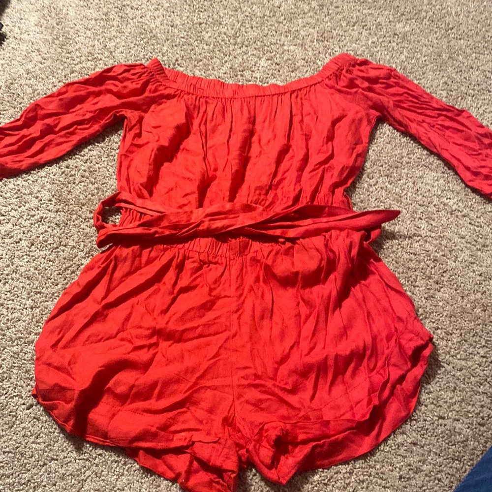 New Guess Short 3/4 sleeve orange romper - size M